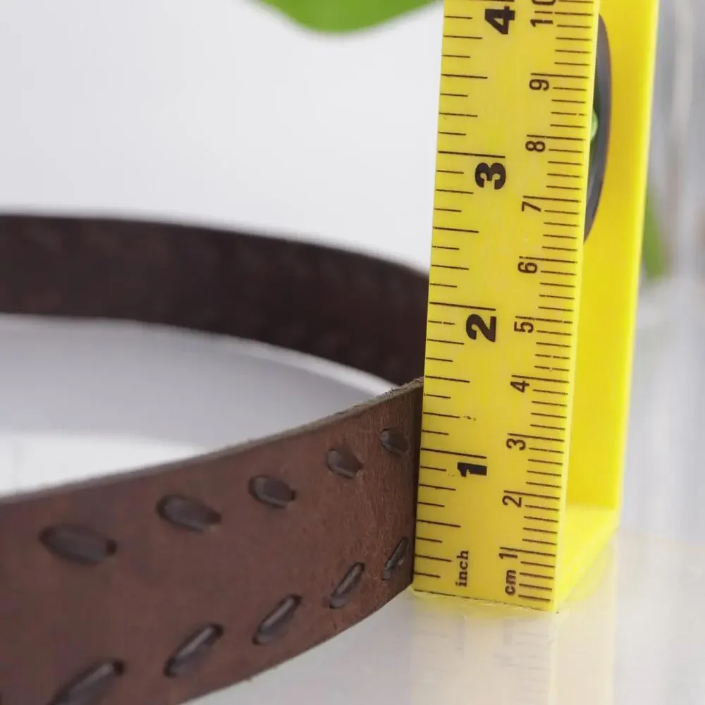 Levis Mens Belt Size 40 Brown Leather‎ Whipstitched Adjustable Casual